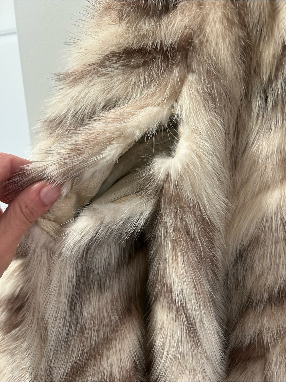 Vintage Full-Length Fur Coat in Blonde Taupe - Picture 4 of 6